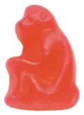 Red monkey-shaped gummy