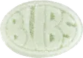 Pale green sugar-coated Bubs oval